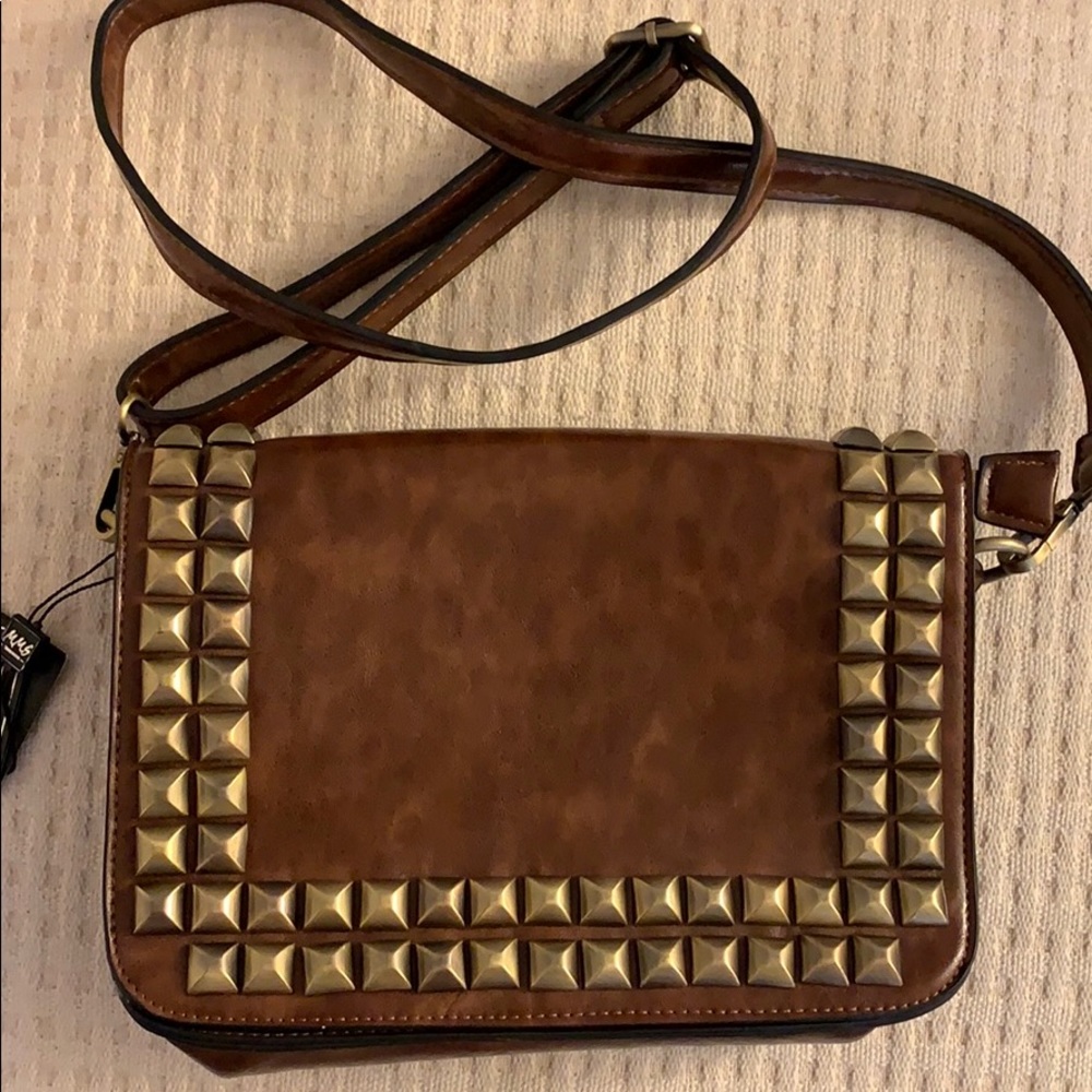 Adorable Brown Leather Crossbody NEW w tags